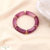 Bracelet antique élastique tubes acrylique torsadé coloré marbré métal femme 0223529 violet