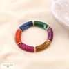 Bracelet antique élastique tubes acrylique torsadé coloré marbré métal femme 0223529 multi
