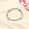 Bracelet élastique acier bohème perles cristal et pierres naturelles 0223524 vert foncé