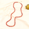 Sautoir en perles de pierres véritables et hématite pour femme 0123546 rouge