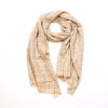 Grande écharpe effet tweed avec fibres colorées en viscose finition frange pour femme 0723035 naturel/beige
