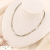 Collier perles flêches en hématite et acier inoxydable pour femme 0123560 doré