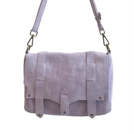 Besace cuir véritable façon daim 0919534 parme