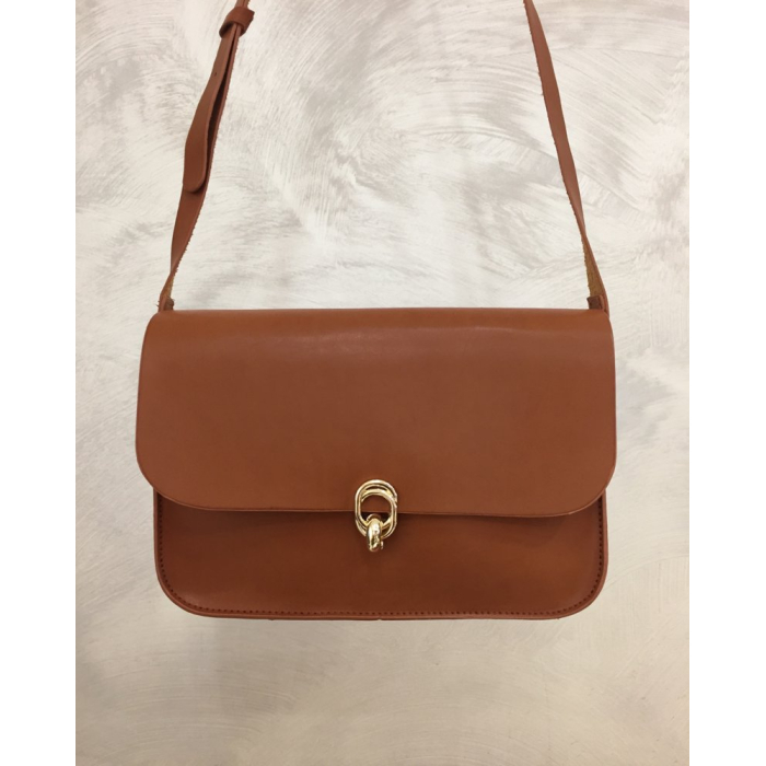 Sac à bandoulière rigide box femme 0923521 cognac