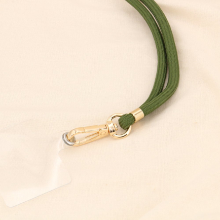 Cordon collier smartphone multifonctionnel bandoulière réglable avec adaptateur 0123619 vert kaki