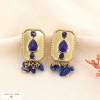 Boucles d'oreilles ethniques CLIP acier, strass et pierres 0323558 bleu foncé