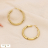 Boucles d'oreilles créoles XL tube en acier inoxydable femme 0323572 doré