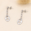Boucles d'oreilles pendantes maille marine et trombone acier inoxydable 0323581 argenté