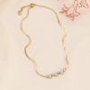 Collier chaîne maille plate serpent avec strass acier inoxydable femme 0123621 doré
