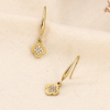 Boucles d'oreille acier inoxydable strass trèfle femme 0323574 doré
