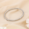 Jonc anneau ovale acier inoxydable lisse et fermoir à clic 0223612 argenté