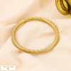 Bracelet anneau effet torsadé gravé en acier inoxydable 0223619 doré