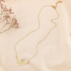 Collier acier inoxydable pendentif demi-fleur strass 0123617 doré