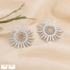 Boucles d’oreille acier inoxydable soleil strass soirée 0323616 argenté