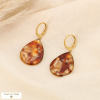 Créoles pendants gouttes acétate écaille de tortue 0323537 cognac