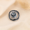 Broche aimantée vintage fleur spirale métal émail 0524007 noir