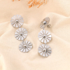 Boucles d'oreilles pendantes acier fleurs stylisées 0324094 argenté