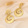 Boucles d'oreilles pendantes acier spirale stylisée 0324096 doré
