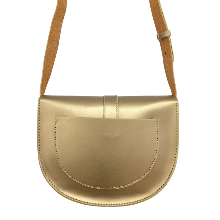 Sac à bandoulière rigide demi-lune synthétique 0924003 doré