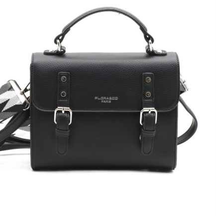 Sac à main Flora&Co façon cartable simili-cuir rigide 0924011 noir