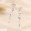 Boucles d'oreilles acier inoxydable cascade 3 coeurs 0324014 argenté