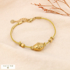 Bracelet cordon bicolore métallisé talisman acier inoxydable 0224035 naturel/beige