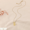 Collier acier inoxydable pendentif pointe pierre biseautée 0124071 doré