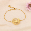 Bracelet inoxydable pendentif fleur ajourée 0224023 doré