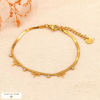 Bracelet chaîne miroir acier inoxydable libellule strass 0224005 doré