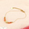 Bracelet acier inoxydable rondelles pierre naturelle 0224065 orange