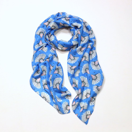 Etole imprimé plumes dorure femme 0724007 bleu