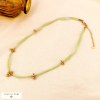 Collier cordon coloré métallisé billes acier inoxydable 0124067 vert