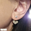 Boucles d'oreilles sous-lobe acier inoxydable coeur perle 0324013