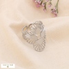 Bague acier inoxydable ouverte rosace ajourée femme 0424017 argenté