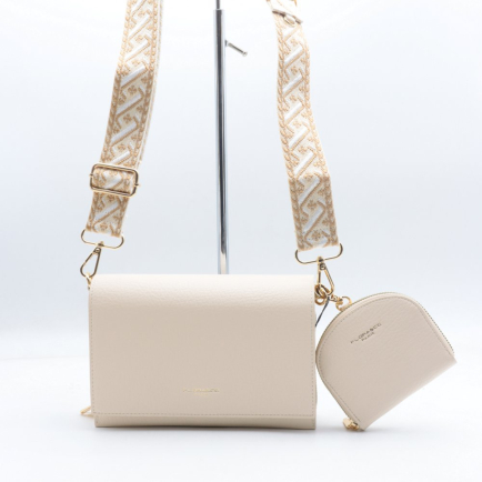 Sac à bandoulière simili-cuir grainé Flora&Co femme 0924021 naturel/beige