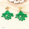 Boucles d'oreilles acier inox résine corail marbrée 0324005 vert