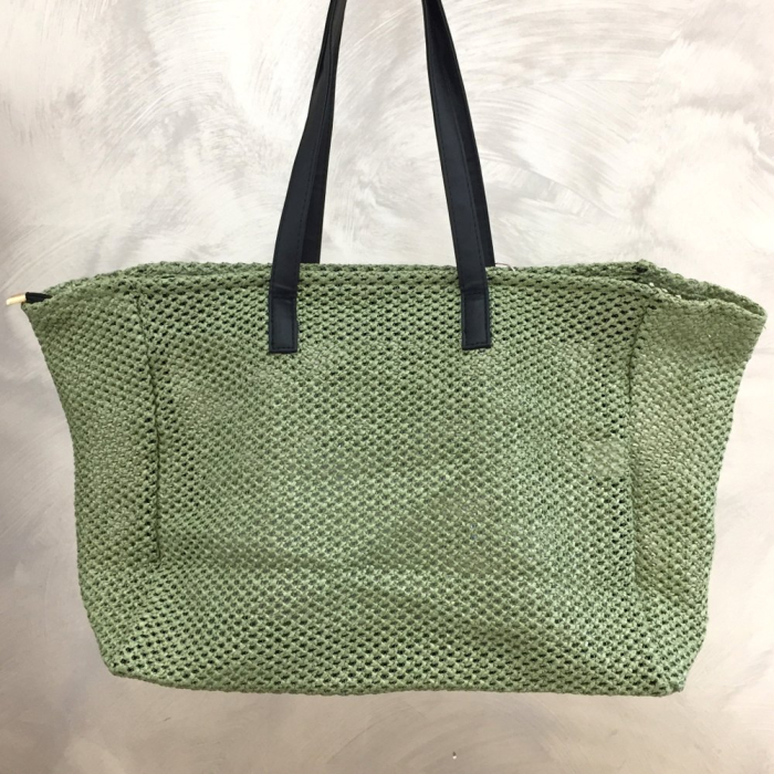 Cabas raphia simili-cuir femme 0924040 vert