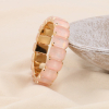 Bracelet élastique acier inoxydable strass colorées facettées 0224089 rose nude