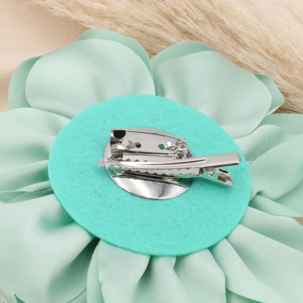 Broche ou pince à cheveux satin méga fleur 0624004 vert