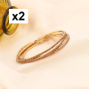 8 Bracelets fins élastiques à strass 0223195 naturel/beige