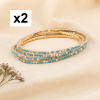 8 Bracelets fins élastiques à strass multicolores 0223046 bleu ciel