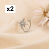 2 Bijoux d'oreilles acier inoxydable strass étoile minimaliste 0324146 argenté