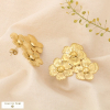 Boucles d'oreilles acier inoxydable triple fleurs striées 0324083 doré