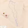 Collier forme Y pendentif papillons texturé acier inoxydable 0124087 argenté