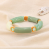Bracelet élastique tubes coloré acétate marbré strass femme 0224096 vert