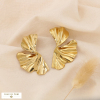 Boucles d'oreilles CLIPS en acier feuilles ginkgo ondulé doré 0324162 doré