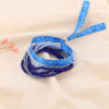 Mix de bracelets élastiques perles cristal +bande bandana 0224118 bleu foncé