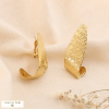Boucles d'oreille CLIPS sous-lobe acier inoxydable texturé 0324216 doré