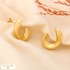 Boucles d'oreilles acier inoxydable style contemporaine 0324197 doré