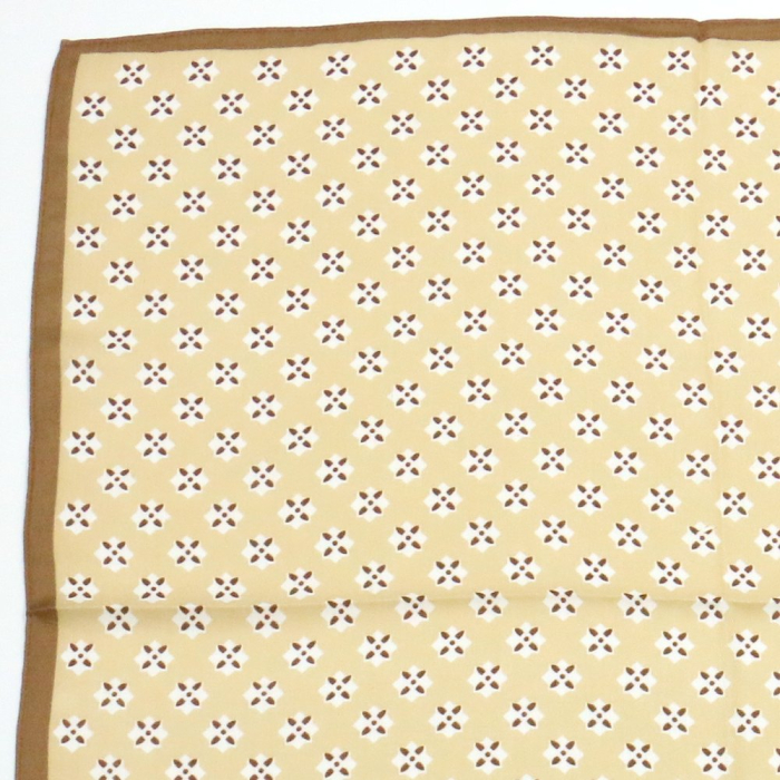 Carré chevron bordure motif fleur polyester viscose femme 0724504 naturel/beige